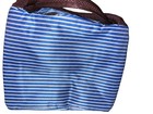 Insulated Lunch Bag Work School Play Travel Striped Blue Handles Zipper 8x6x7 In — photo 3