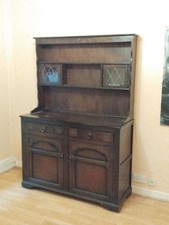Oak Dresser Sideboard with Display Cabinet
