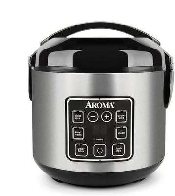 Aroma 8-Cup (Cooked) Rice & Grain Cooker, Steamer, New Bonded Granite Coating