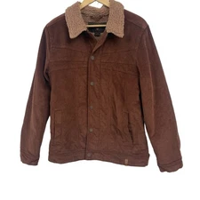 Obermeyer Condor Corduroy Sherpa lined Brown Snap Trucker Style Jacket Small