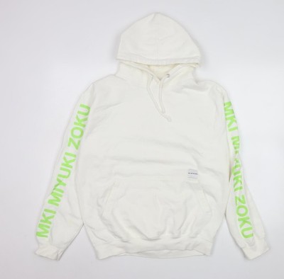 MKI Miyuki Zoku Herren Weiß Pullover Hoodie Medium Logo Print