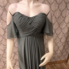 Morilee Madeline Gardner Deep Sea Ruffle Sleeve Bridesmaid Dress Size 12 Lot#8
