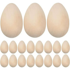Wooden Easter Eggs DIY Paint Craft Realistic Egg Home Holiday Decoration