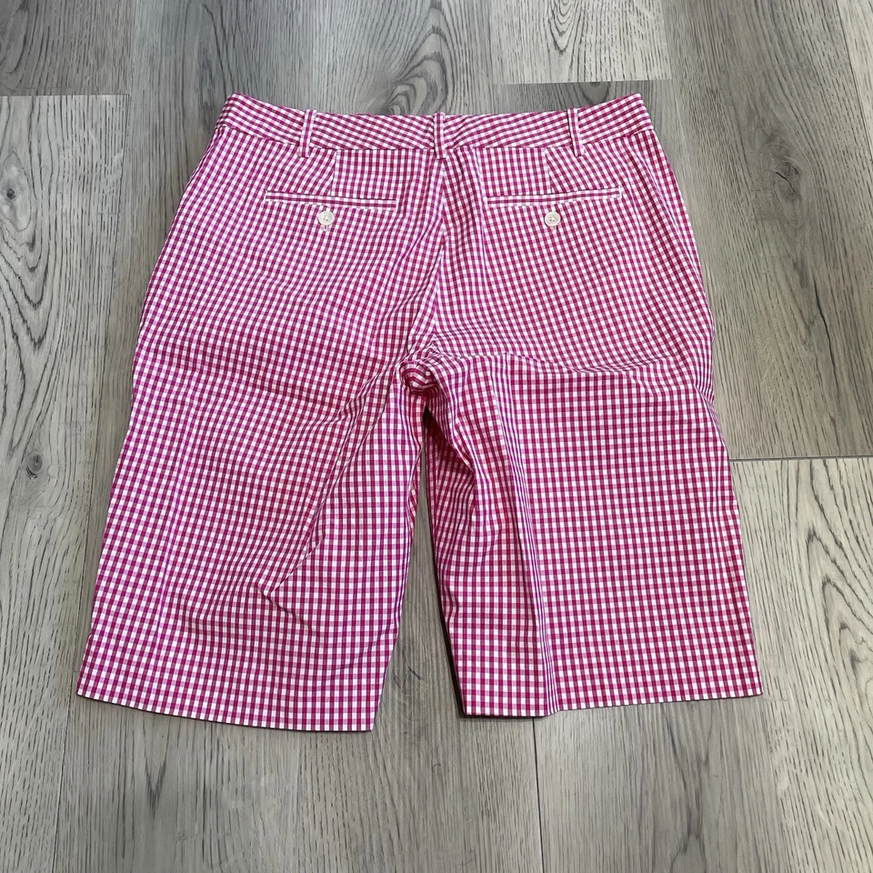 Pantalones Cortos Lauren Ralph Lauren Para Mujer Talla 10 Rosa Cuadros Bermudas Algodón Spandex Foto 4 de 4