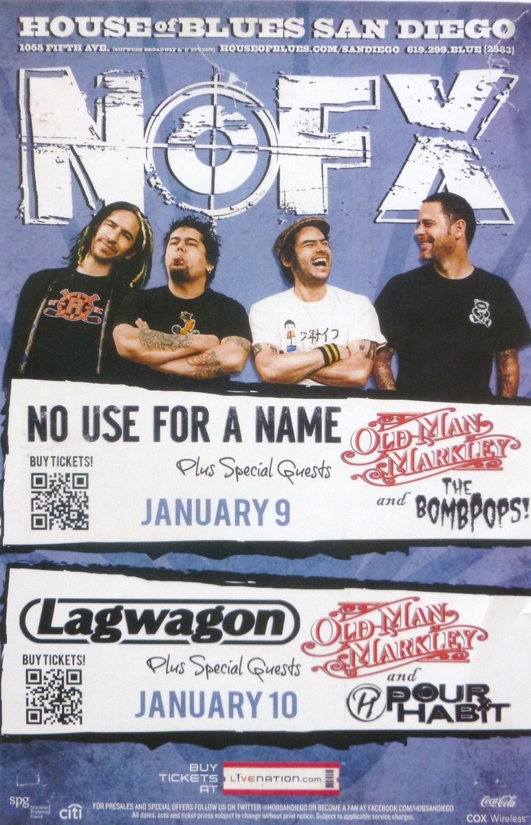 NOFX / OLD MAN MARKLEY/ LAGWAGON 2012 SAN DIEGO CONCERT TOUR