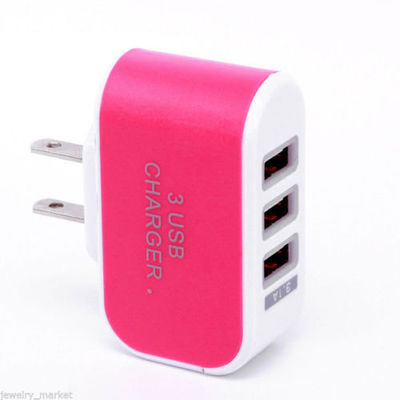 Triple USB Port Cable Charging Charger For Samsung Universal Smart Phone 