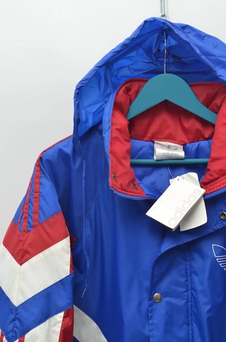 Adidas NEW! Vintage Retro 90's Men's Blue Nylon Full Zip Jacket Size S - Picture 14 of 20