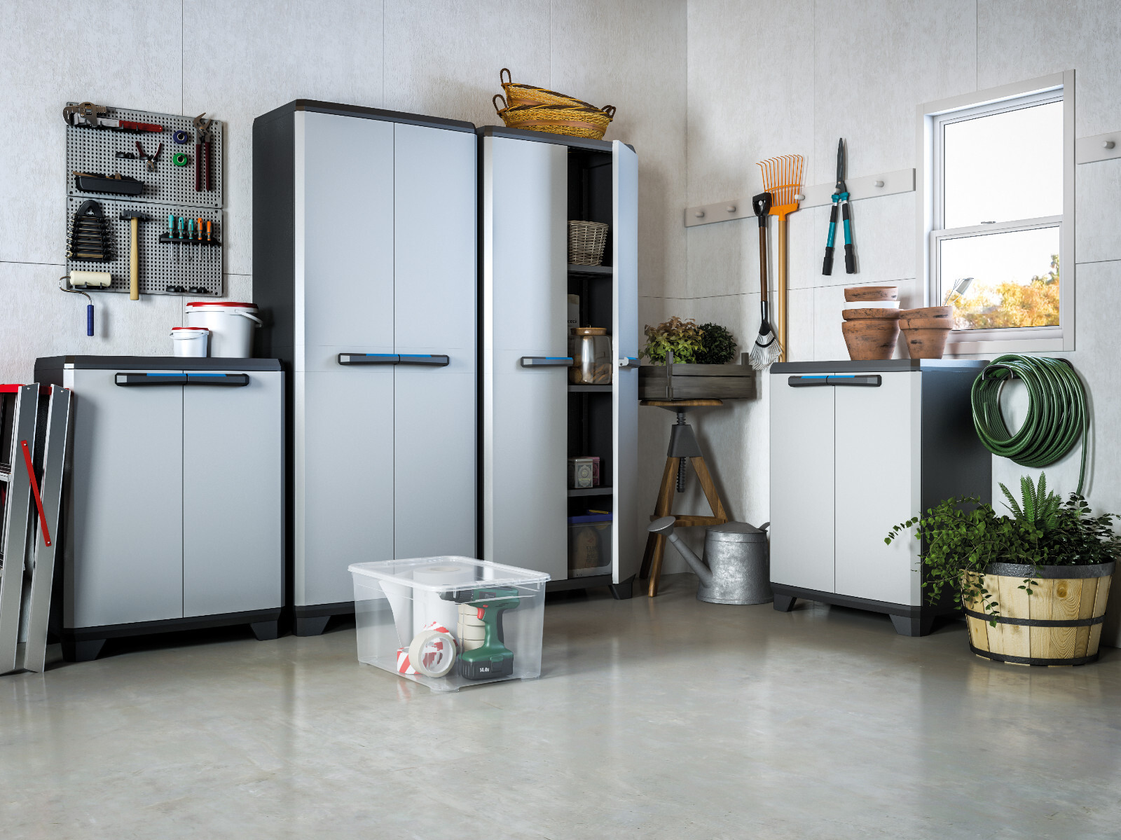 Beistellschrank Kunststoffschrank Geräteschrank Linear hoch Haushalt Ondis24