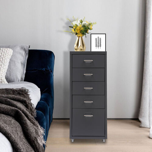 5 Drawer Dresser Tall Chest of Drawers Wood Rustic Storage Organizer for Bedroom - Picture 2 of 22