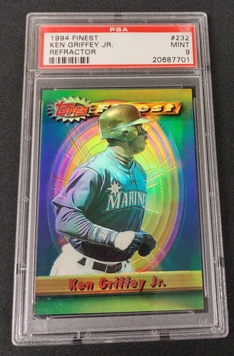 1994 FINEST. KEN GRIFFEY JR REFRACTOR #232  PSA MT-9.  HOF. 