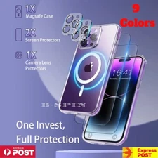 For iPhone 17 16 15 Plus 14 13 Pro Max Slim Clear MagSafe Magnet Shockproof Case