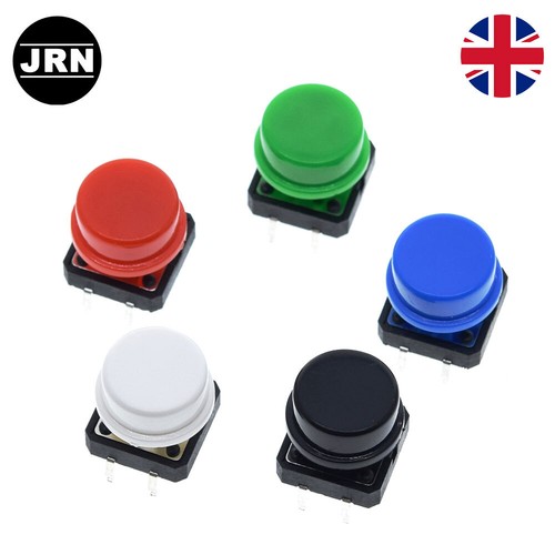 12x12mm Tactile Switch Momentary Switch Push Button Cap 12V 4 Pin UK - Picture 11 of 11