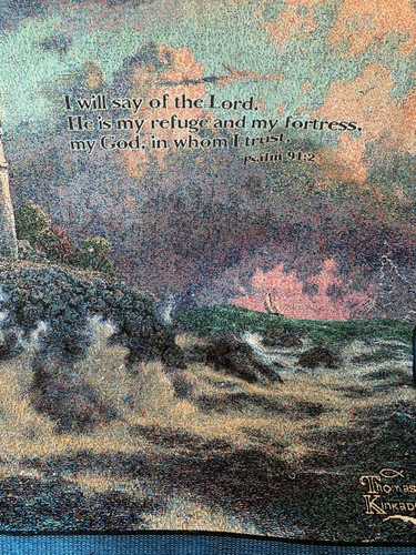 Thomas Kinkade Tejido Tiro 49”x56” Salmo 91:2 Impreso - Imagen 6 de 6