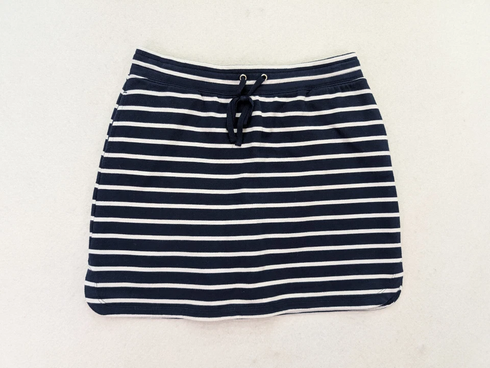 Pantalón corto Karen Scott Sport para mujer talla S azul blanco a rayas tejido elástico Foto 2 de 4