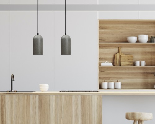 3 luces colgantes isla de cocina iluminación hormigón cemento cúpula arenisca negra - Imagen 6 de 11