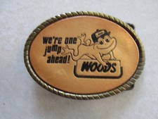 A Vintage Belt Buckle Woods We re one jump ahead frog leather inset
