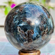 353g Natural Astrophyllite Fireworks Stone Quartz Crystal Sphere Ball Healing