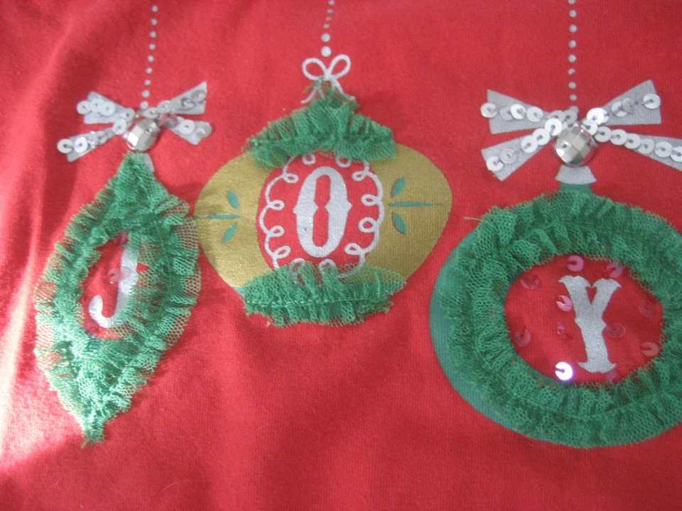 Niñas L 14 Rojo HAVENGIRL JOY NAVIDAD CAMISETA TÚNICA TOP Lentejuelas Tul Foto 4 de 4