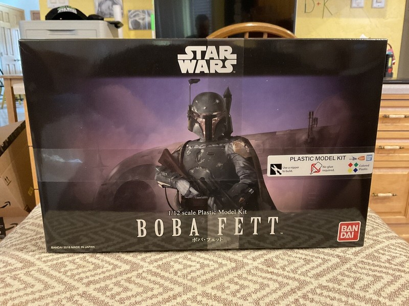 Star Wars Bandai Plastic Model Kit 1/12 Scale Boba Fett New In Sealed Box