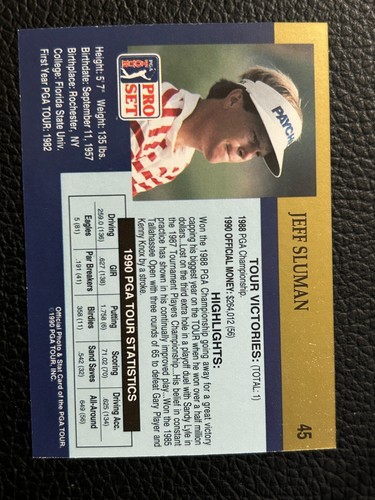 1990 Pro Set PGA Tour Inaugural Golf Card #s 1-100 -You Pick - Picture 120 of 278