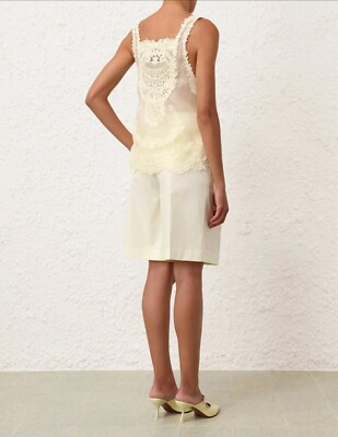 Zimmermann NATURA LACE PATCH TANK US Size 6 AU Size 1 Lemon | eBay