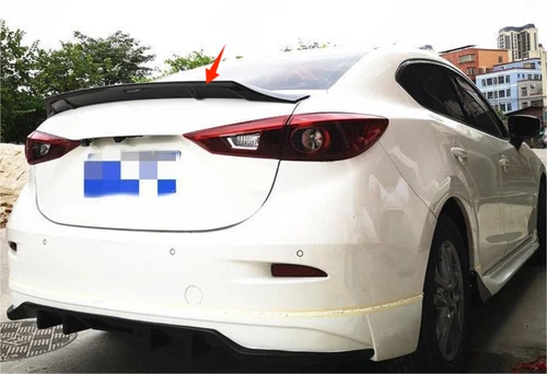 R Style ABS Unpainted Rear Trunk Spoiler Wing For 2014-2018 Mazda 3 M3 Axela - Picture 7 of 8