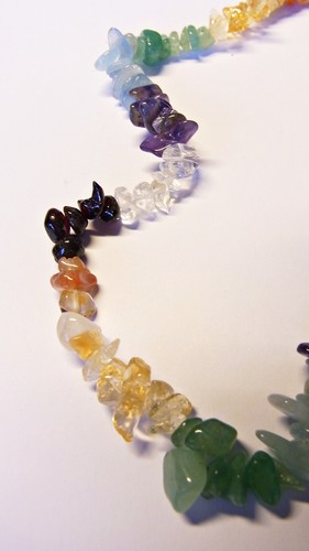 SCHMUCK-STCK Chakra SPLITTER KETTE Karabiner versilbert 45cm Granat Karneol - Picture 3 of 3