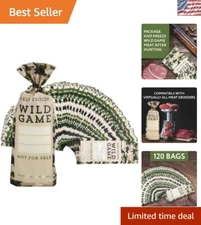 120 Count Wild Game Meat Bags - 1lb Polyethylene Freezer Storage Solution