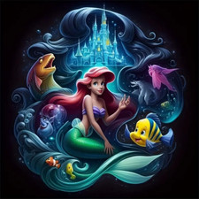 5D Diamond Painting * Ariel * Syrenka * Fabius * 30 x 30cm * Okrągły diament * NOWY