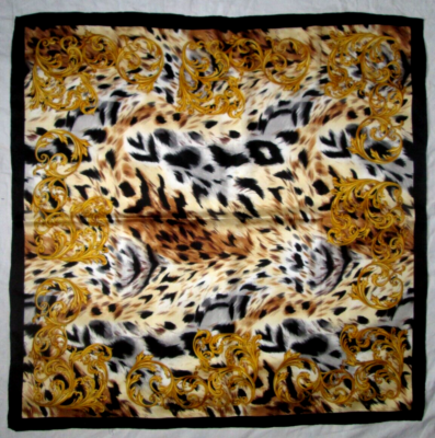 Foulard En Soie Vintage Codello - 86x88 Cm - Bleu Ciel - Occasion
