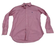 Vintage Polo Ralph Lauren Regent Custom Fit Micro Plaid L/S Shirt Mens 16 34/35