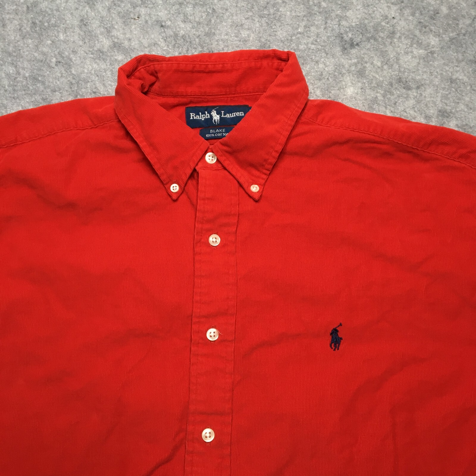 Polo Ralph Lauren Blake camicia velluto a coste uomo XL rosso pony logo micro corda vintage
