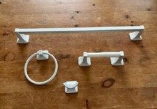 4 Piece Bath Set Towel Bar Set TB TP RH TR Futura White