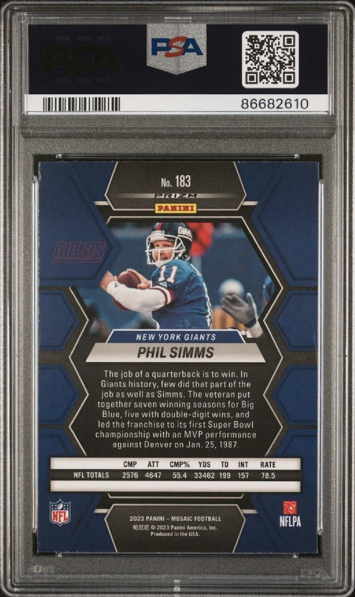 おまけ付！射撃セット 2023 Mosaic PSA 10 Phil Simms Honeycomb #183 - New York