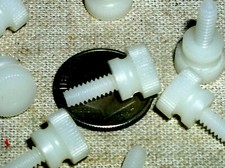 8 NEW NYLON WHITE PLASTIC THUMB SCREW 6-32 x 3/8" LONG THREAD KNURLED HEAD USA