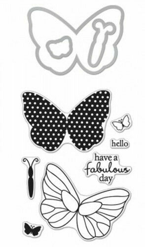Butterflies Hero Arts Butterfly Clear Stamp & Cut Thin Metal Die Set DC134 NEW! - Picture 2 of 2
