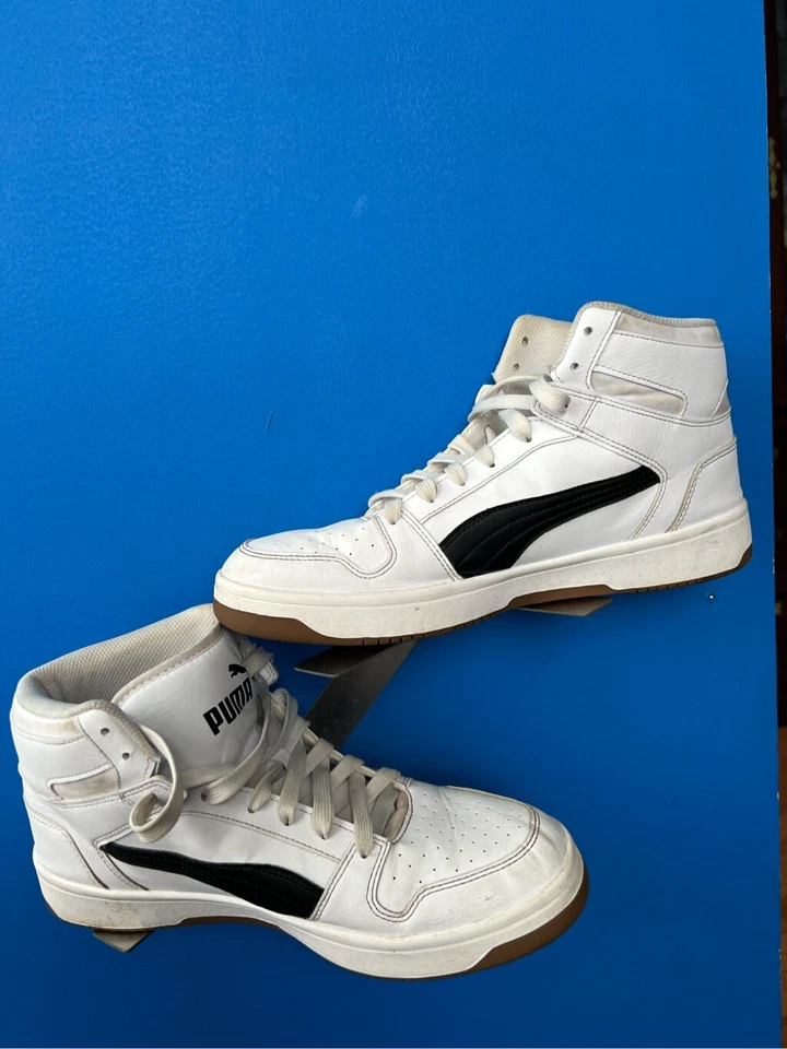 Men's Puma 369573-24 Rebound Layup High Top Sneakers White Black Size 11.5 - Image 2 of 4