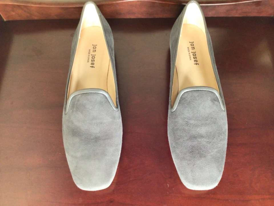 Jon Josef Mujer Talla 10M Mocasines Planos Plutón Gamuza Gris Sin Cordones Foto 2 de 4