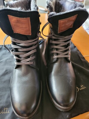 BOTTES HOMME MAXIMO DUTTI FW PEAU DAGNEAU NOIR FOURRURE US-11 REF.6070/022 ventes exceptionnelles NEUVES