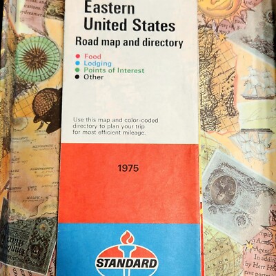 Vtg. Highway Road Map (c. 1975) EASTERN UNITED STATES (38¼''×17 '') ~ Standard Oil