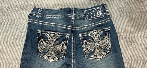 Code Bleu Annette Size 8 Embellished Bootcut Denim Jeans - Picture 10 of 10