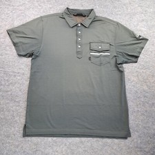 Travis Mathew Polo Shirt Mens Extra Large Green Short Sleeve Pocket Golf Top