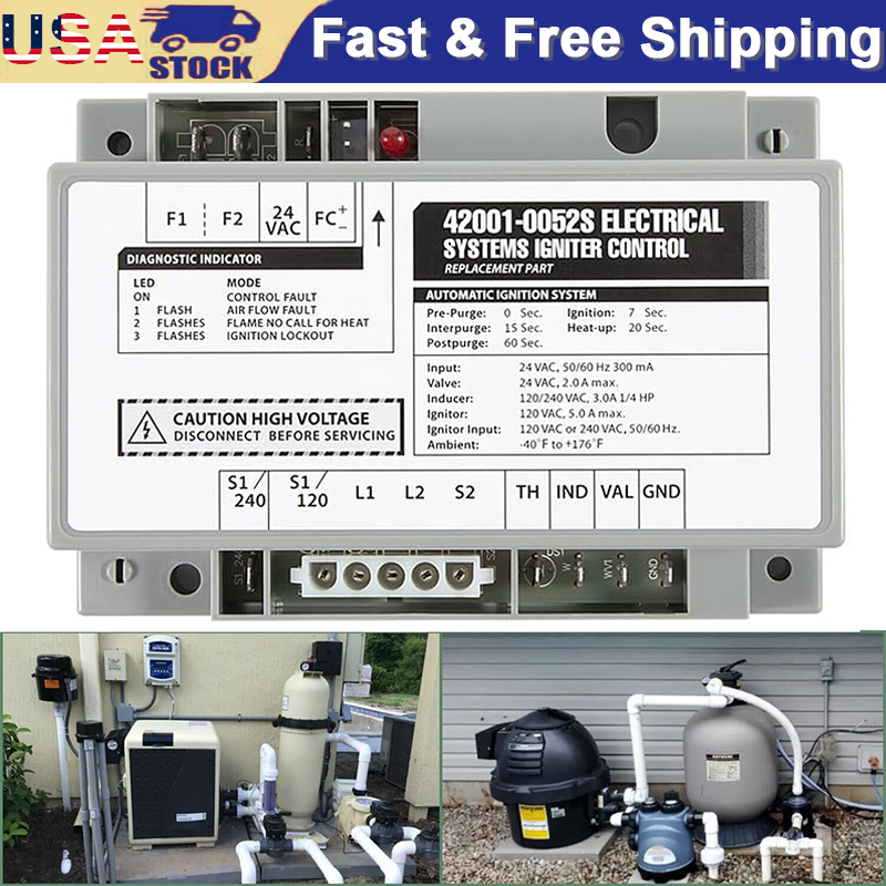 For Pentair Max-E-Thermostat Ignition Control Module MasterTemp Pool 42001-0052S
