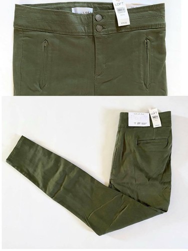 NWT Loft Women's Green High Waist Ankle 