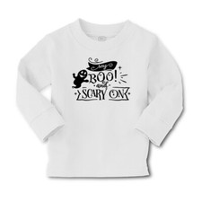 Kids Long Sleeve T Shirt Say Boo and Scary on Style A Bats Girls  Boys Clothes