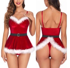 Women's Christmas Lingerie Dresses Bodycon Dress Red Santa Christmas Costumes