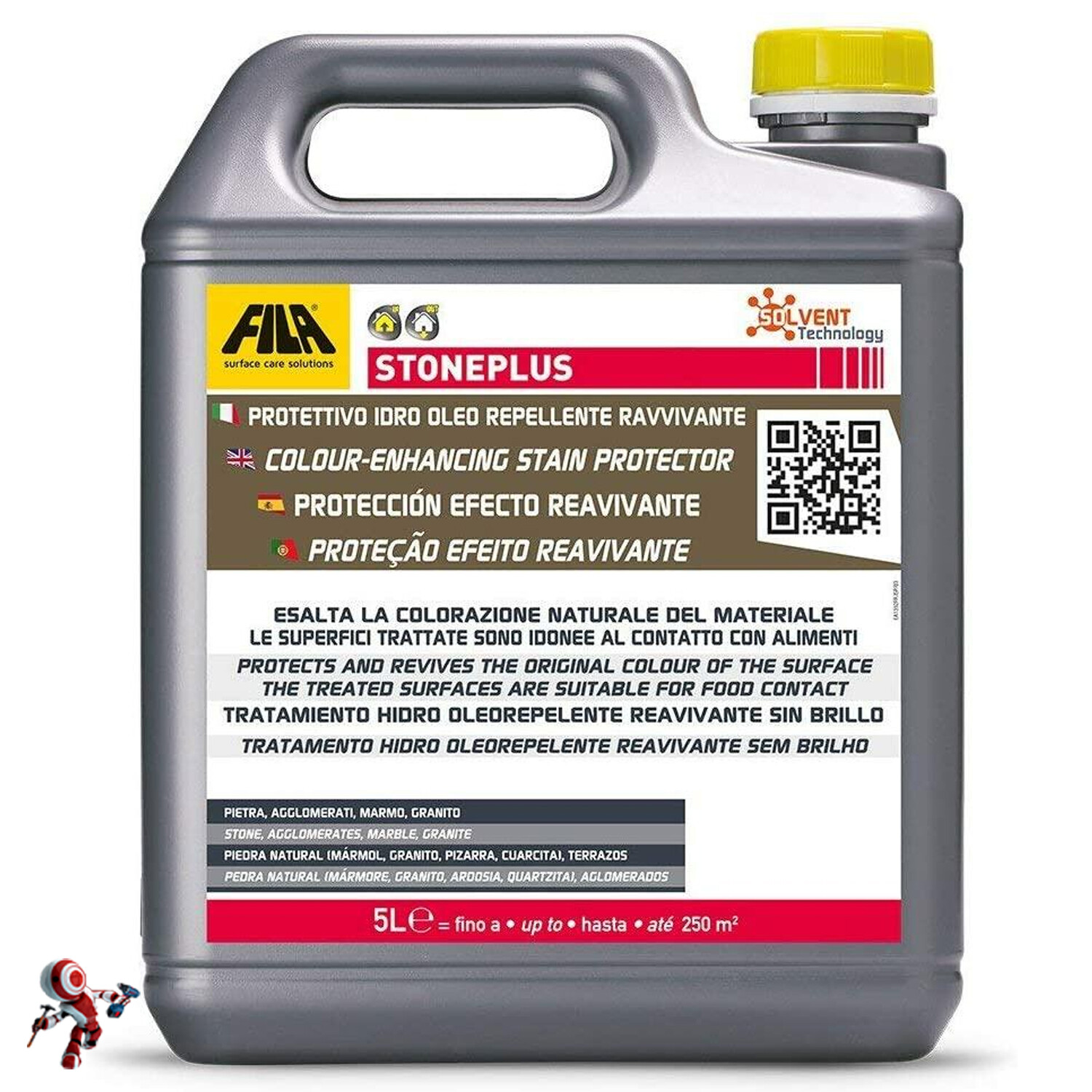 Fila stoneplus 5 lt protettivo ravvivante per pavimenti in pietra naturale