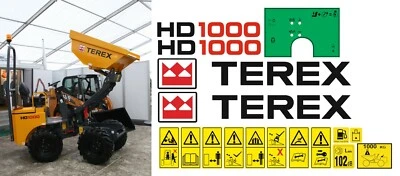 TEREX HD1000 DUMPER Decals / Stickers . Warning Stickers & Dash Sticker Included