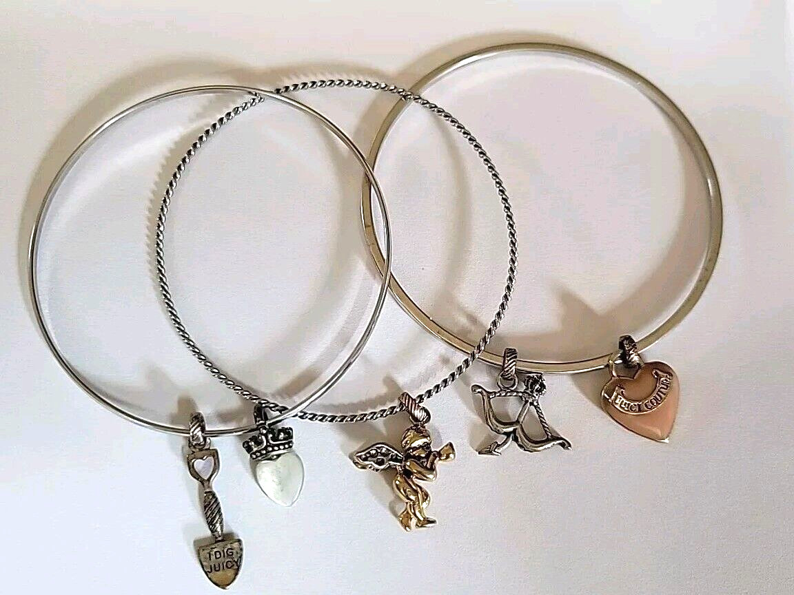 Juicy Couture 3 Stackable Bangle Bracelets Mother… - image 4