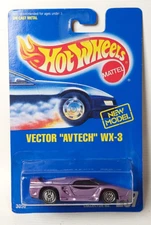 Hot Wheels Vector Avtech WX-3 UH #207 purple New Model card variation